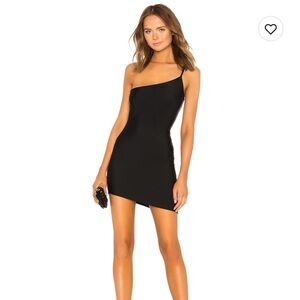 Superdown Rumer Asymmetrical Mini Dress in Black Size Small